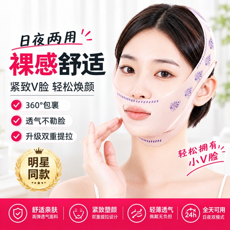 瘦脸绷带脸部提拉紧致神器面罩V脸法令纹下垂提升睡眠双下巴面部