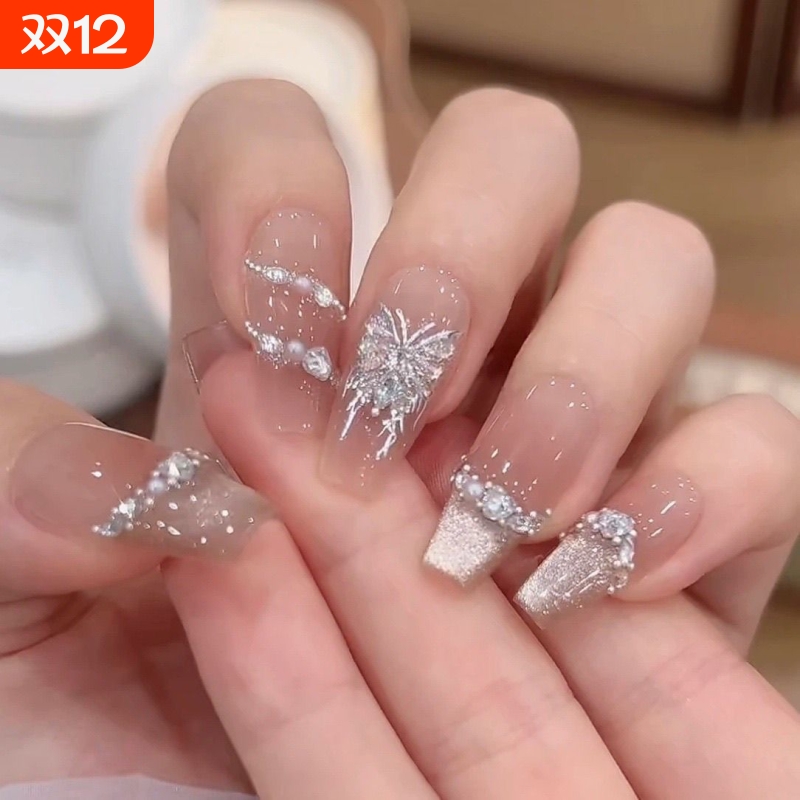 手工猫眼冰透立体蝴蝶美甲贴片