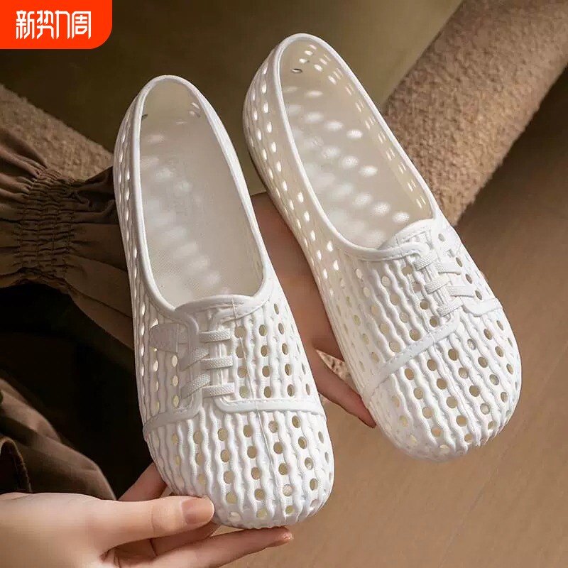 洞洞鞋女款2025沙滩不累脚软底妈妈鞋外穿防滑护士鞋孕妇夏季凉鞋
