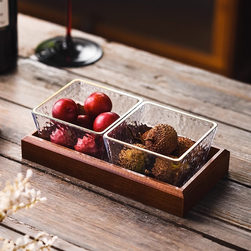 轻奢干果盘分格水果盘会所足浴店亚克力零食盒小吃碟商用酒吧果盘