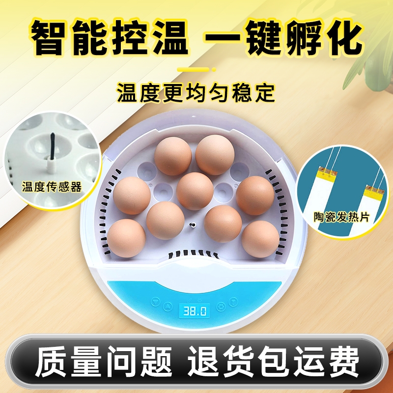 芦丁孵化机孵蛋器小鸡蛋的机器孵化器小型家用型全自动智能孵化箱