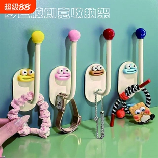 发圈发箍粘钩卫生间收纳架发夹皮筋头绳挂钩首饰品发绳收纳架塑料