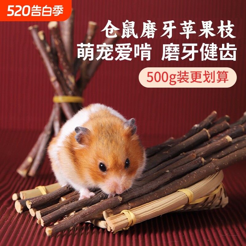 仓鼠磨牙苹果枝磨牙棒苹果木磨牙神器健齿玩具造景金丝熊兔子龙猫