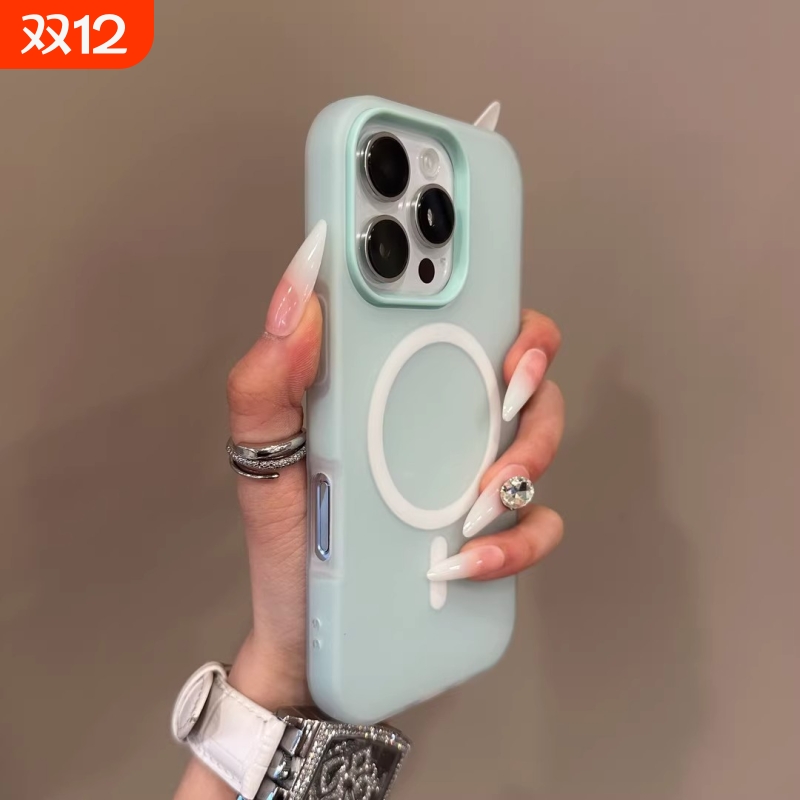 适用iphone16/16pro手机壳黑色磁吸苹果16promax果冻二合一15pro简约14肤感13高级感新款12防摔16plus多巴胺