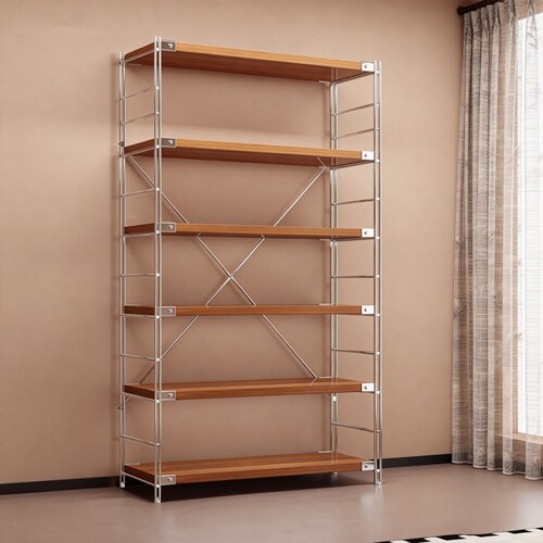 家用货架置物架多层落地客厅厨房收纳架靠墙一体阳台陈列架展示柜