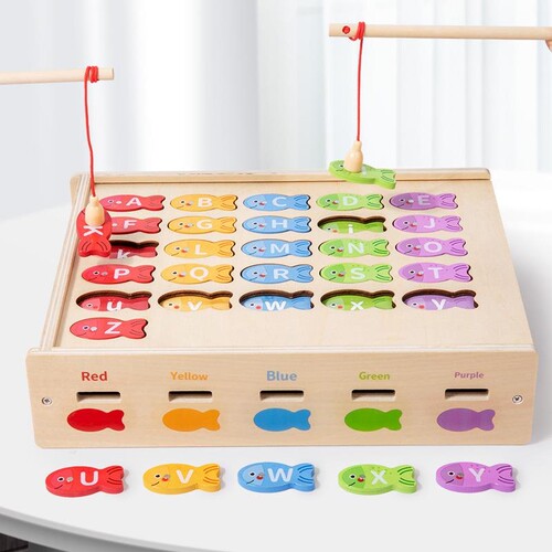 磁性字母配对钓鱼游戏Magnetic letter matching fishing game