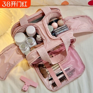 粉色化妆包女2025新款高端升级口袋分区旅行洗漱收纳包便携大容量