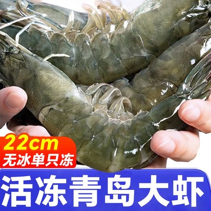 大虾鲜活特大号基围虾青岛海鲜生鲜冻虾白虾水产王牌速冻冷冻新鲜