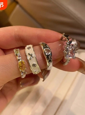 店主推荐戒指女小众设计时尚个性ins指环轻奢高级感食指戒女锆石