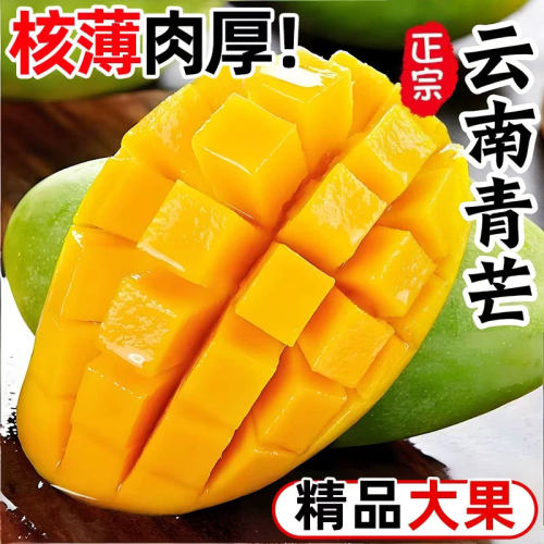 云南大青芒果应当季新鲜水果整箱大果10可生吃酸脆斤玉芒