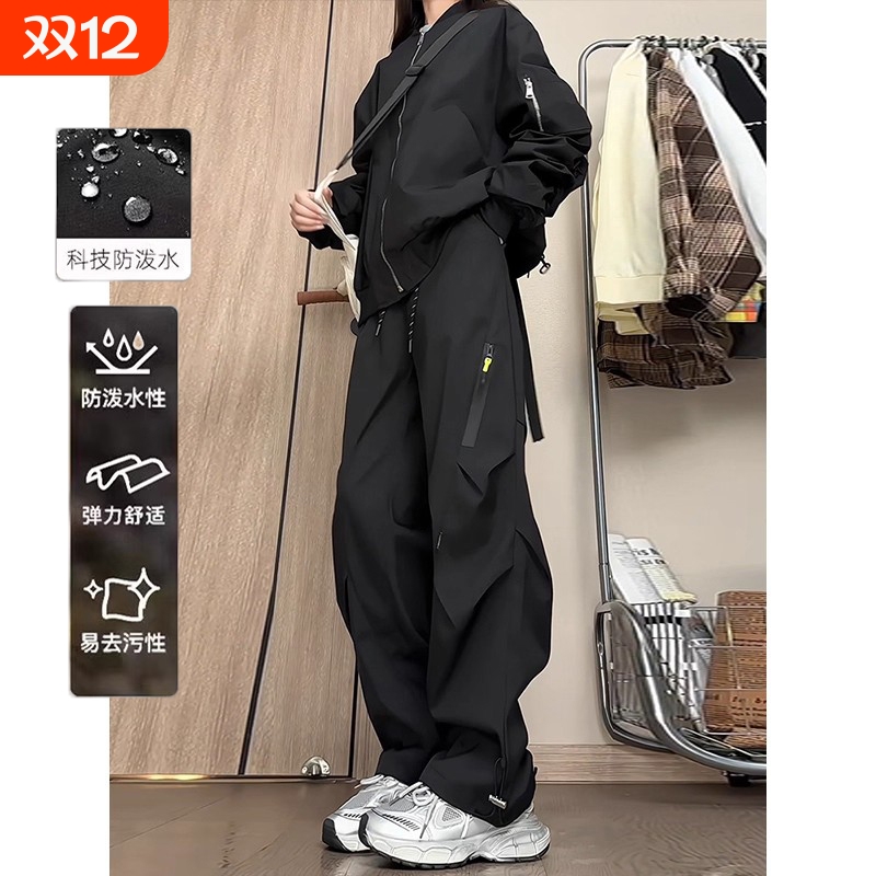 黑色速干冲锋裤夏季薄款美式