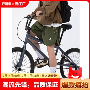 美式运动短裤男女夏季2024潮牌宽松刺绣沙滩裤户外机能休闲五分裤