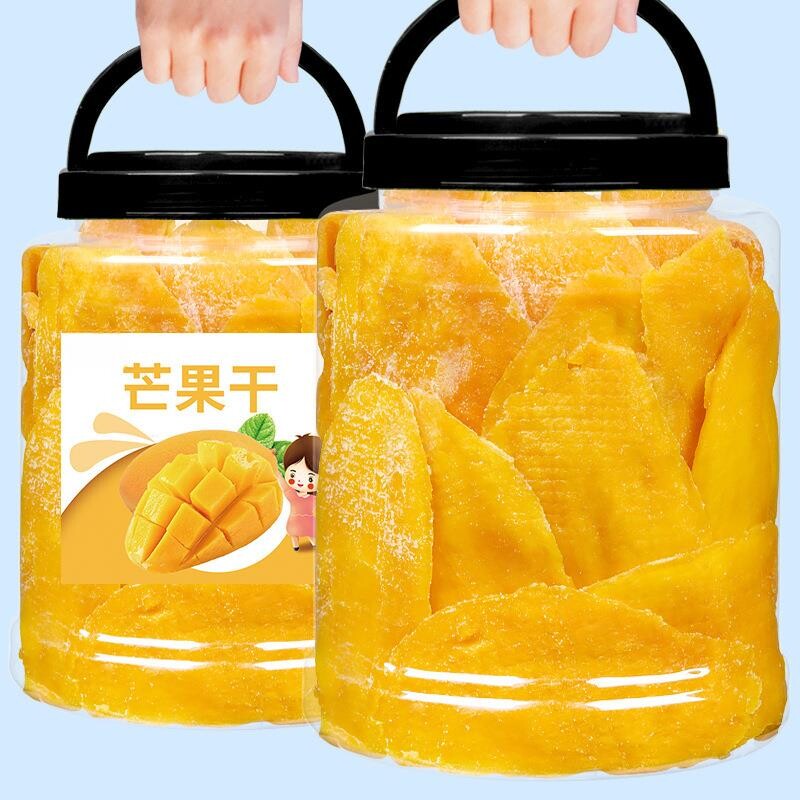 新芒果干5g罐装水果干果脯厚切果干蜜饯网红零食冻干年货节好吃