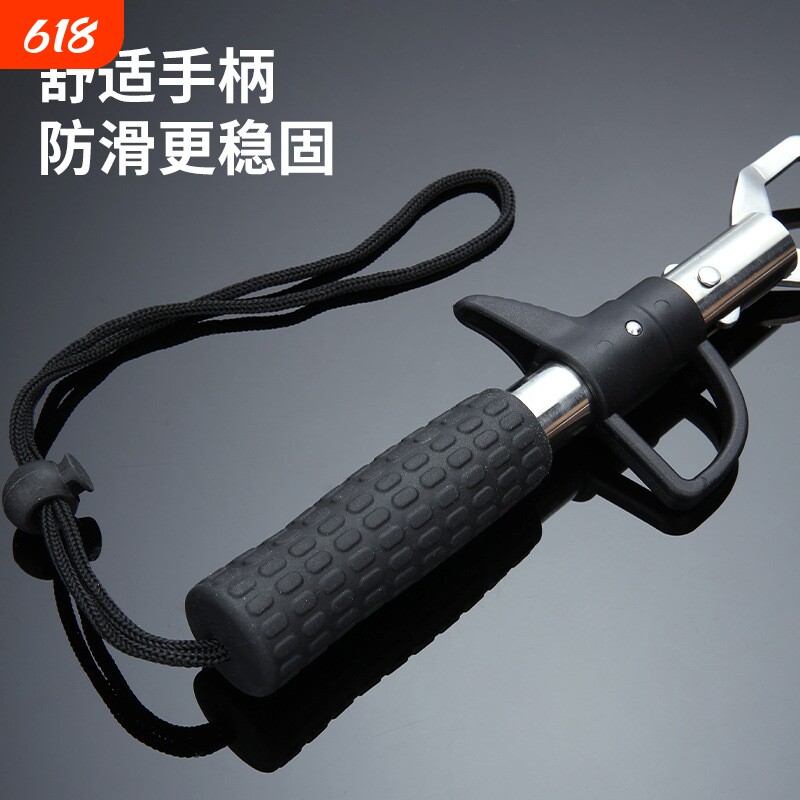 跨境新款23CM不锈钢控鱼器鱼嘴夹抓鱼提鱼工具控鱼钳户外钓鱼用品