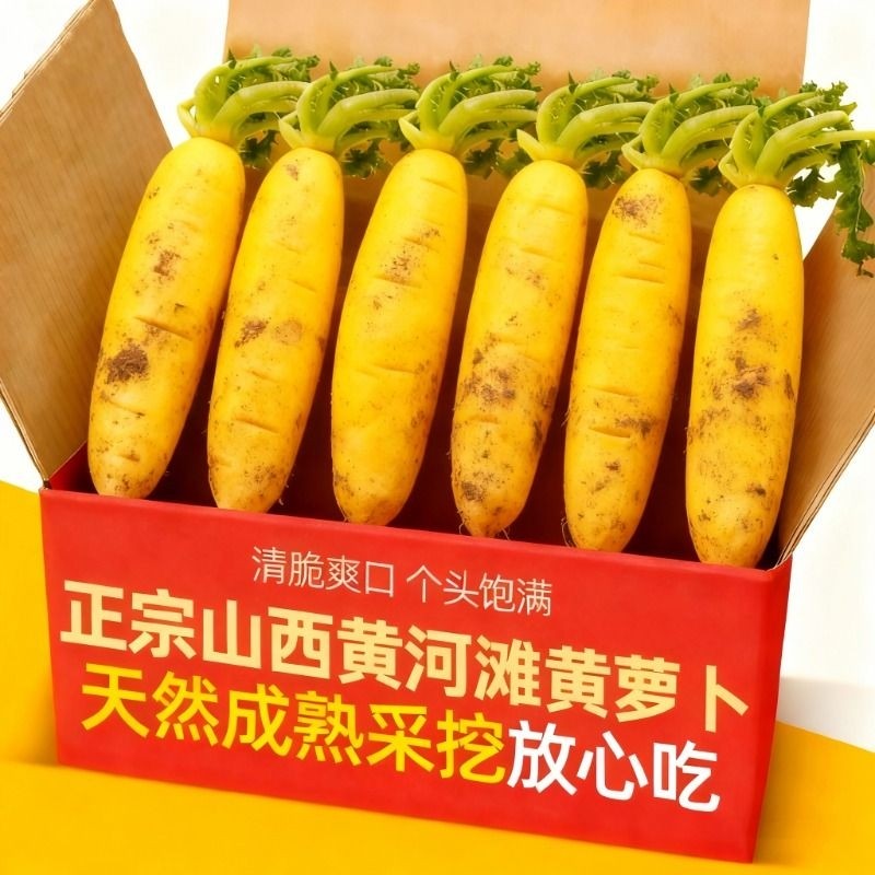 黄萝卜新鲜胡萝卜山西今年新货手抓饭专用蔬菜带箱9斤自种