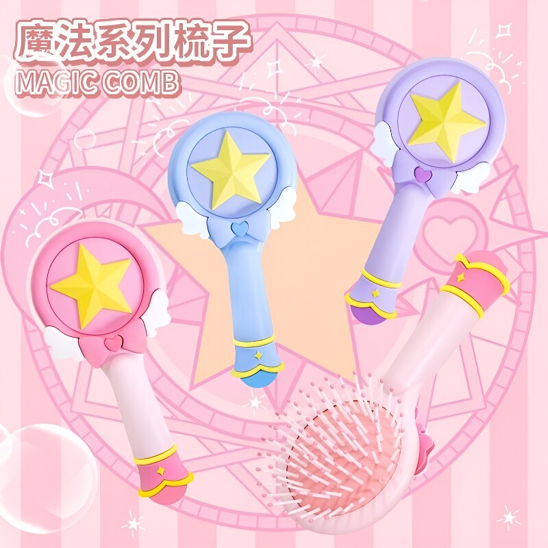 便携按摩魔法棒发梳卡通少女学生扁梳儿童气垫梳子新折叠气囊长发图片