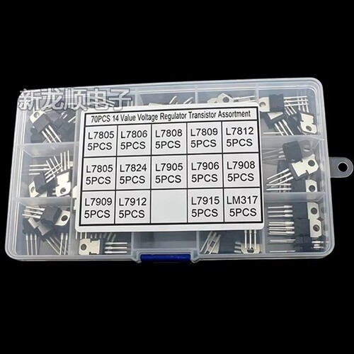 14种70PCS TO-220三端稳压管套装盒L7805/7812/7905/7912/LM317T