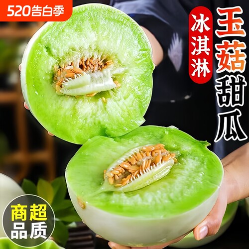 正宗冰淇淋玉菇甜瓜新鲜水果整箱包邮应当季蜜瓜香瓜白瓜时令鲜果
