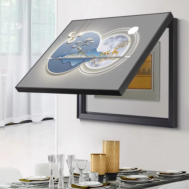 轻奢电表箱装饰画免打孔配电箱遮挡画餐厅电闸箱挂画卧室墙面茶室