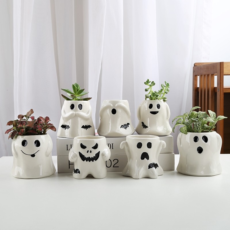 创意卡通家居花盆可爱搞怪小鬼幽灵万圣节鬼脸摆件多肉植物小花盆,鲜花速递/花卉仿真/绿植园艺,花盆,淘宝优惠券,粉丝福利购,淘宝优惠卷