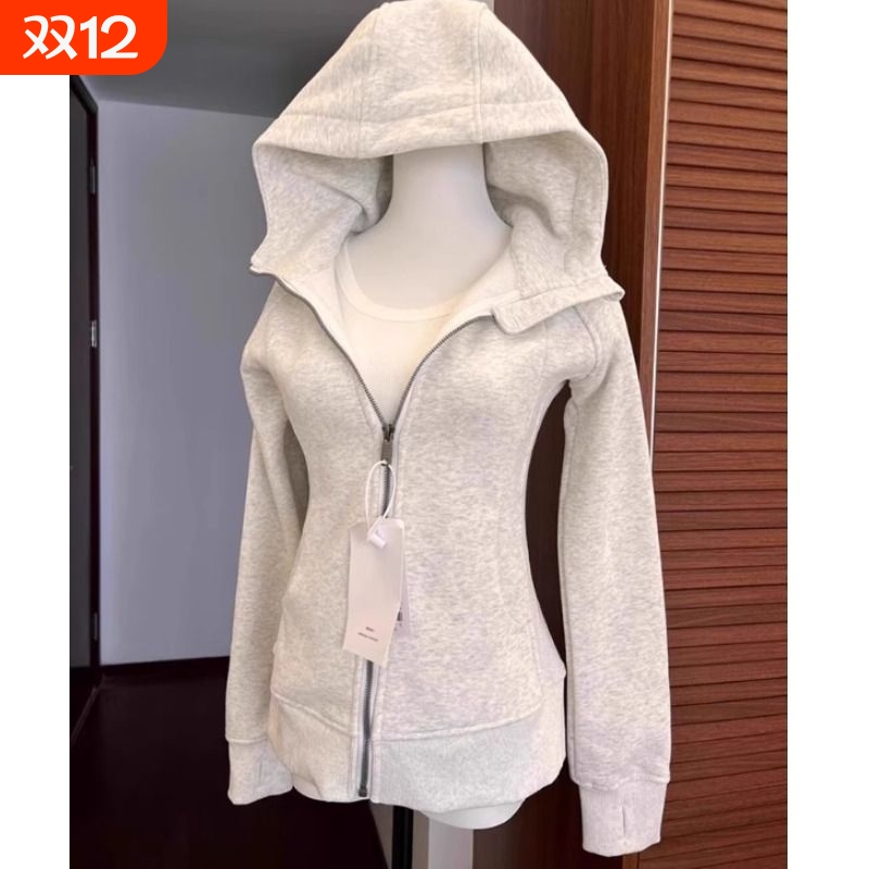 运动修身蓝色初春卫衣外套2025新款女装韩系高级感春秋季瑜伽潮牌