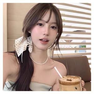 波点方巾发圈韩系方形大肠头圈发绳女头绳女生高级感皮筋扎头发饰