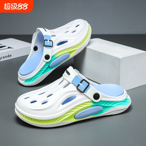 洞洞鞋男款2026夏季新款外穿厚底防滑沙滩凉鞋包头拖鞋时尚开车鞋