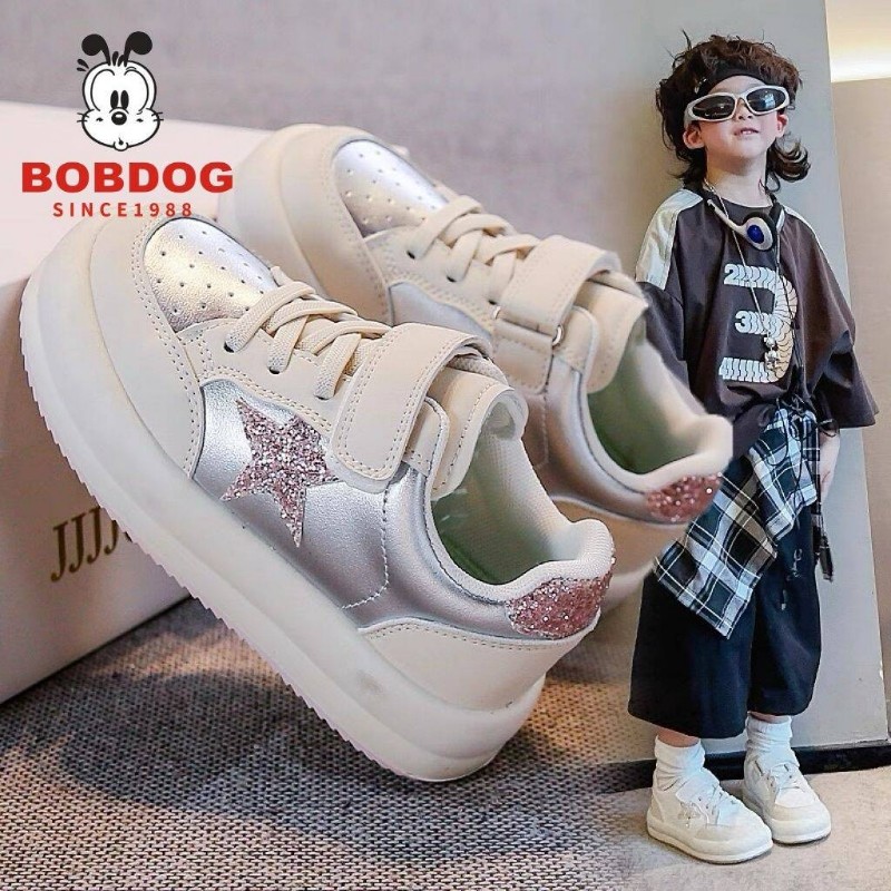 巴布豆女童防滑运动板鞋2025春秋新款儿童星星百搭软底休闲鞋轻便