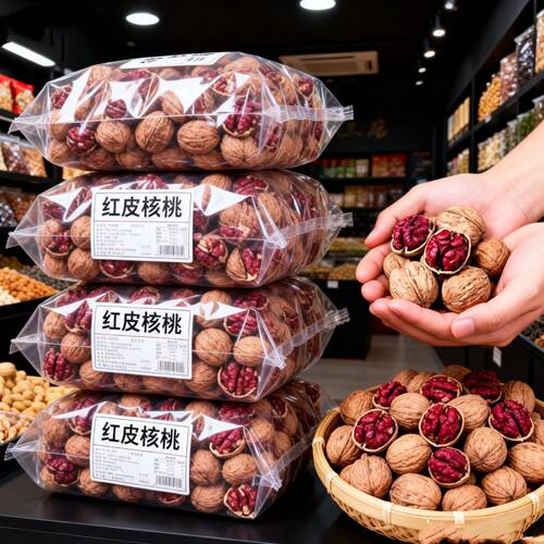新货云南特产红皮核桃薄皮红衣坚果血零食孕妇健康新疆红不苦保存