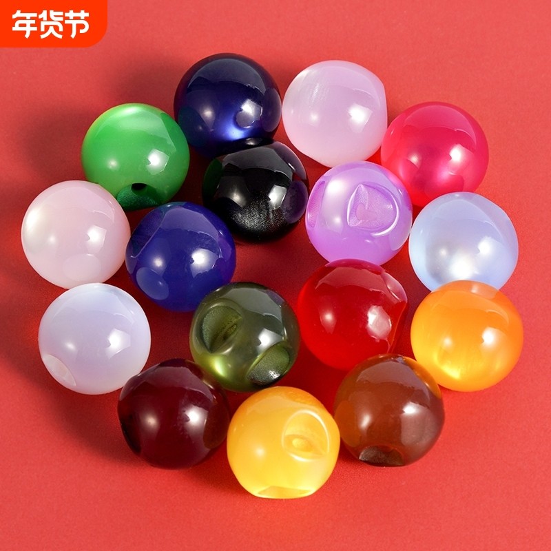 盘扣扣子旗袍玉石小圆扣珠扣古唐装汉服圆形复古装饰辅料配件手工