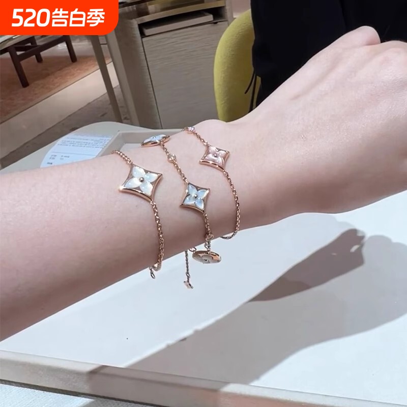 四叶草驴家新款四花五花手链项链女名媛镀玫瑰金小众手链一件代发