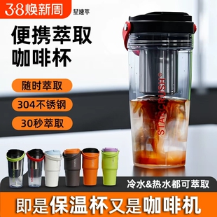 意式便携式咖啡机小型家用电动一体机户外咖啡杯冷热萃取机半自动