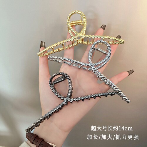 韩版发量多超大号金属麻花发抓夹