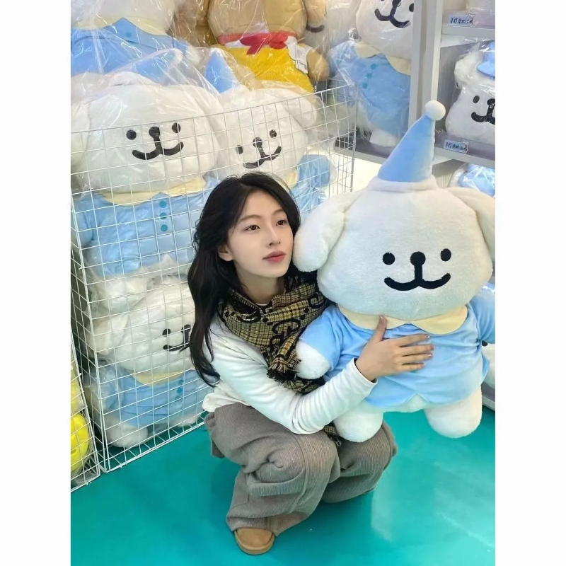 韩国Maltese线条小狗毛绒玩偶睡衣可爱毛绒玩具软萌治愈礼物公仔