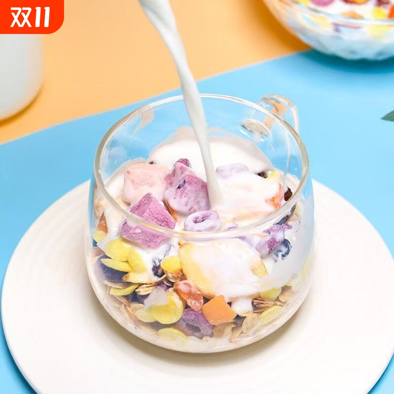 燕麦片早餐冲饮代餐免煮干吃速食混合果粒酸奶谷物食品学生脆