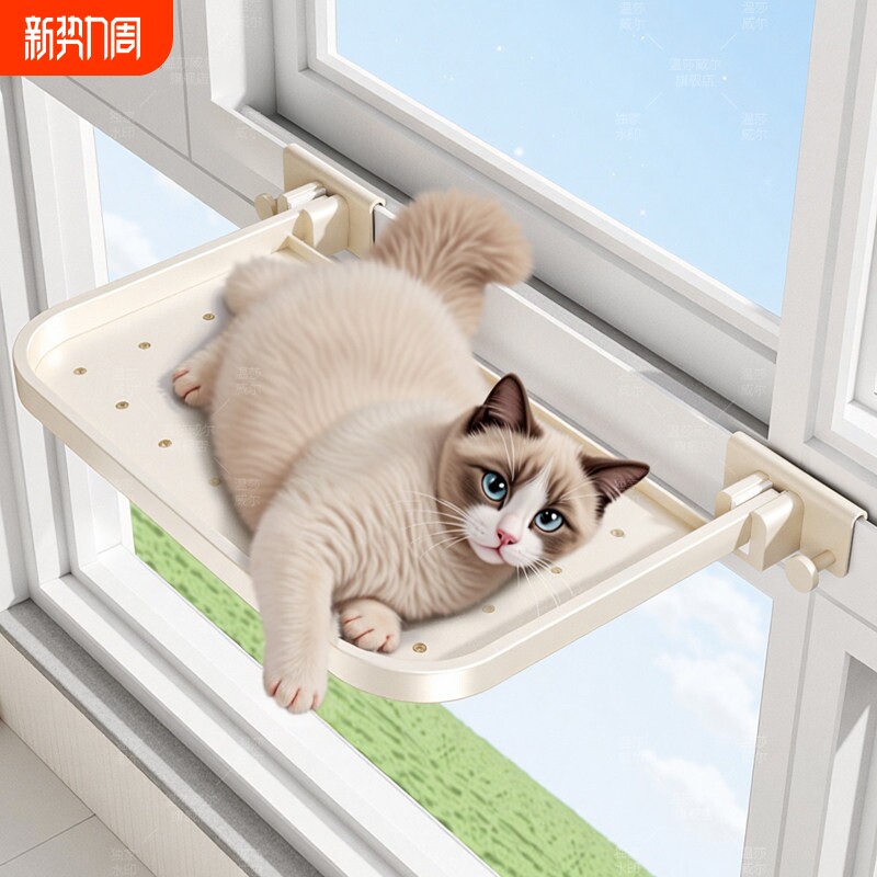 猫吊床猫咪猫窝窗户窗台晒太阳挂床阳台玻璃悬挂式宠物窗沿猫床