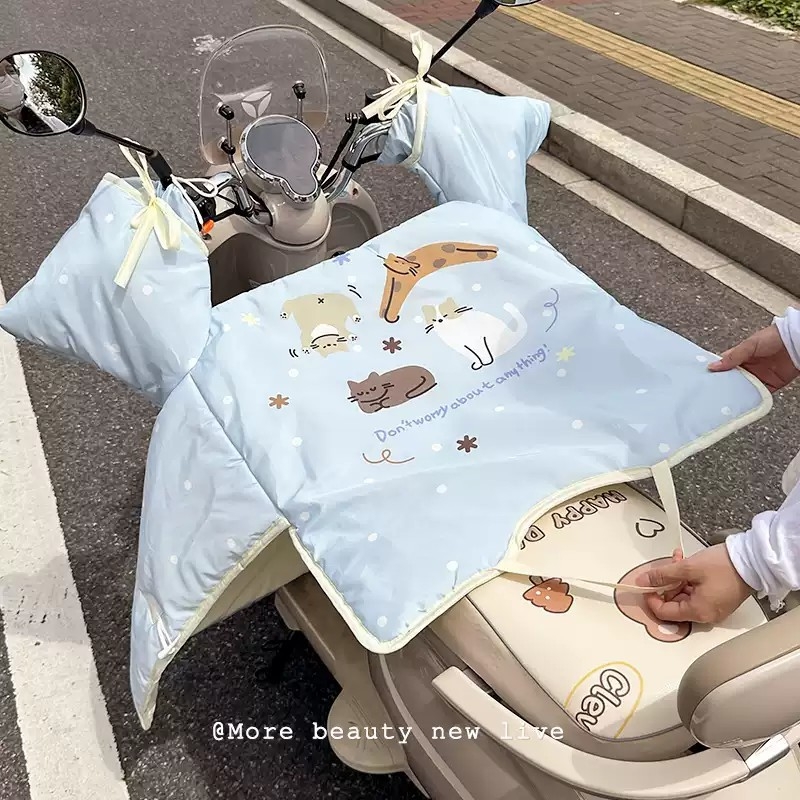 可爱电动车挡风被加厚2025新款骑行保暖秋冬季电瓶车防风罩三轮车