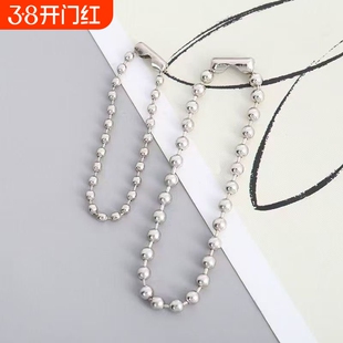 2.4mm波珠铁珠链吊牌DIY饰品钥匙链条卡套圆珠装精致链条配件挂链