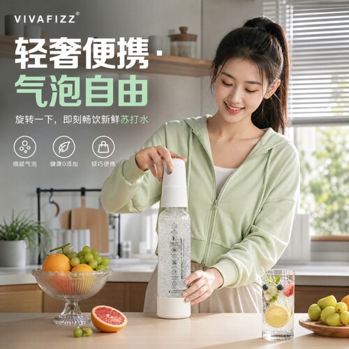 气泡水机打气机汽水苏打水机DIY自制碳酸饮料家用加气旅行便携式