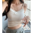 春夏百搭带胸垫吊带内搭打底上衣女美背防走光内衣 背心文胸一体式