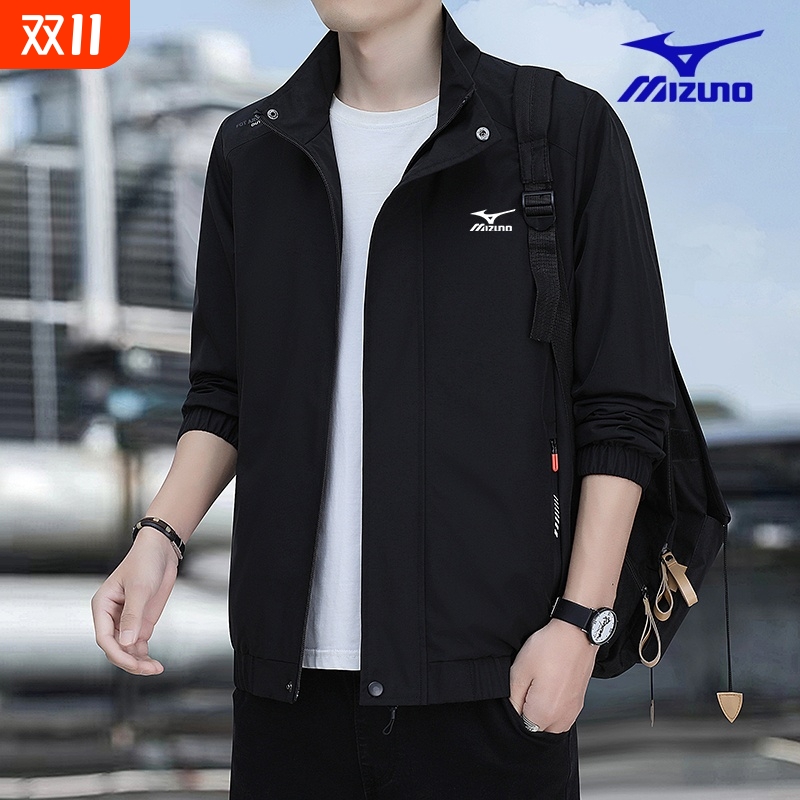 外套男士春秋新款立领上衣Mizuno/美津浓休闲百搭宽松防风夹克衫