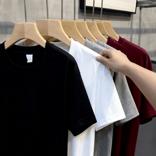 新款 打底T恤衫 潮流潮牌日常简约百搭男女同款 短袖 纯色基础款 夏季