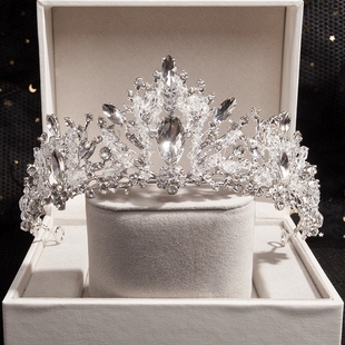 皇冠头饰公主儿童生日银色女童发箍演出走秀王冠女孩水晶韩版 发饰