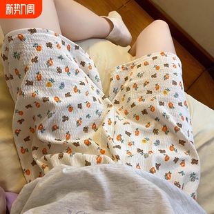 家居短裤 棉绸睡裤 短五分人造棉可外穿卡通大码 休闲薄款 睡衣 女夏季
