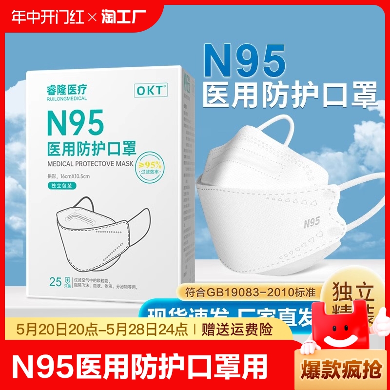 n95医用防护口罩一次性医疗专用成人正品医护用3d立体高颜值大人 医疗器械 口罩（器械） 原图主图