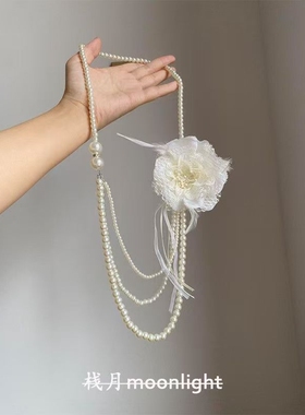 【纯白茉莉】法式复古蕾丝花朵多层项链宫廷风时尚精致礼裙锁骨链