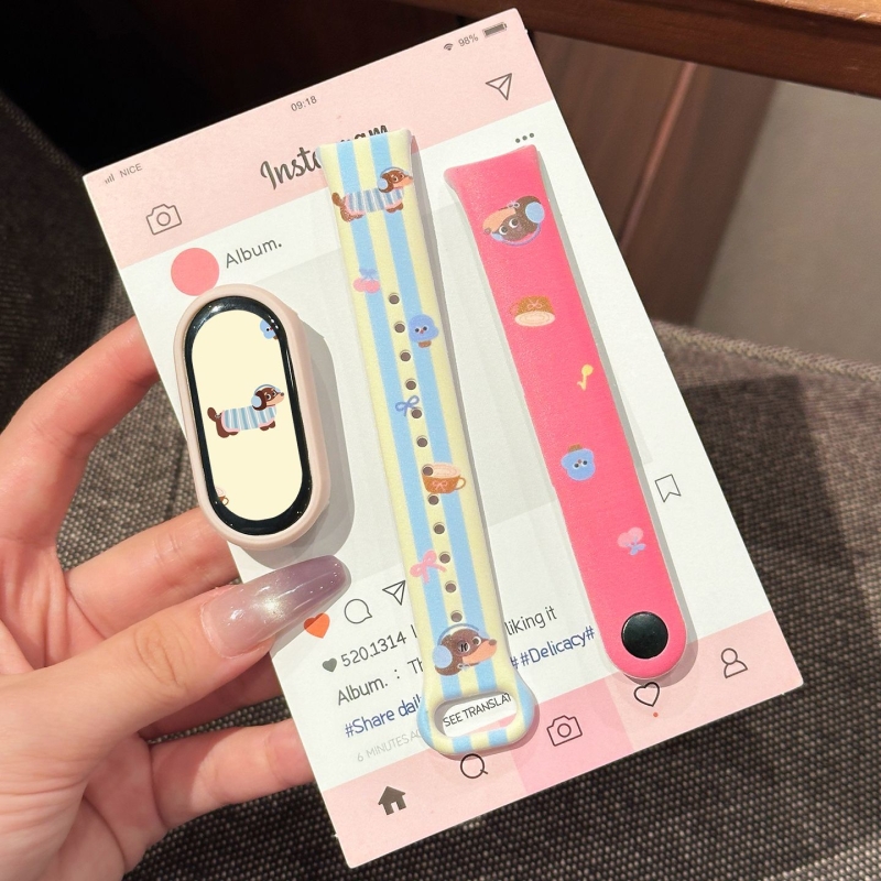 苹带手环可爱拼色表带