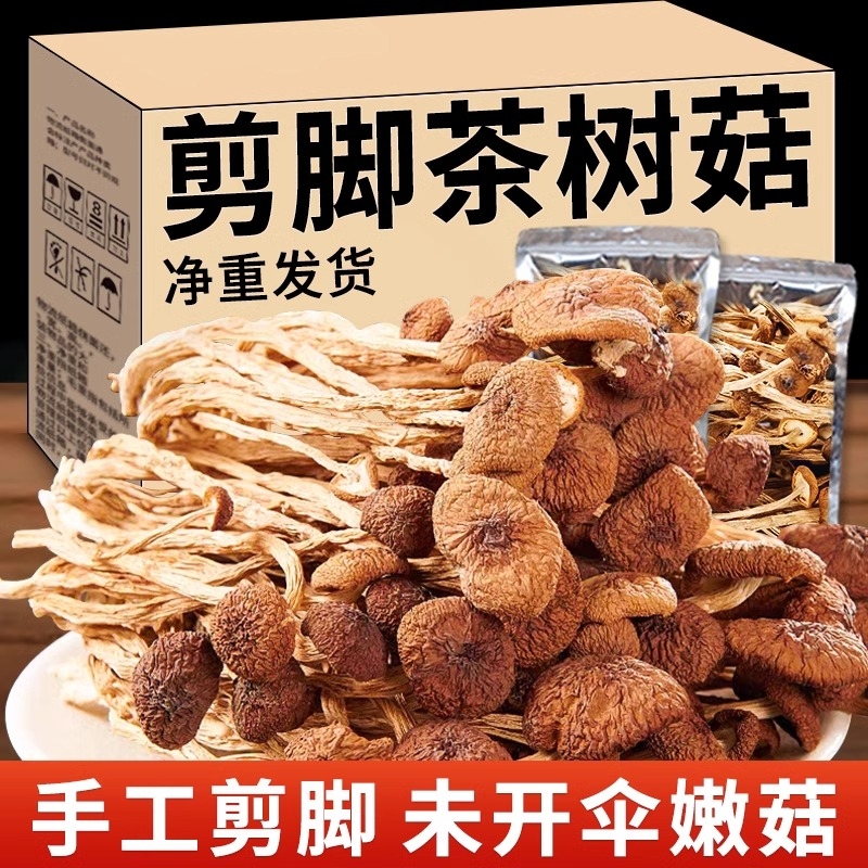 甄选茶树菇干货不开伞2024新货云南农家新鲜煲汤香菇蘑菇500g