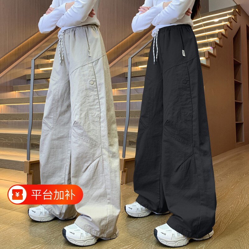 女童裤子春秋款女大童韩版炸街休闲裤儿童长裤女装初中生工装裤潮