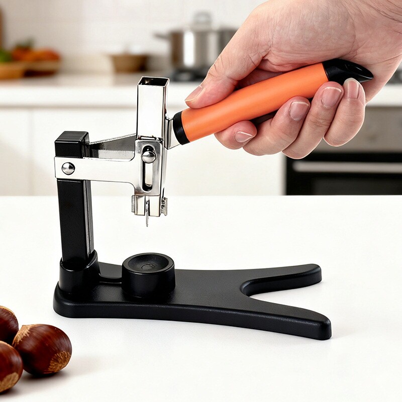 跨境不锈钢板栗开口器十字口栗子剥壳开口器栗子夹创意厨房工具